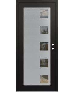 Diamond C5 36" x 80" black/black clear Glass Panel stainless steel LHI