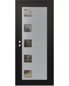 Diamond C5 36" x 80" black/black clear Glass Panel stainless steel RHI