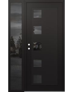 Diamond C5 50" x 80" black/black mirrored Glass Panel black RHI with Sidelite mirrored Glass