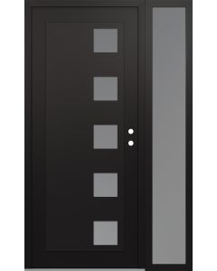 Diamond C5 50" x 80" black/white frosted Glass Panel black LHI with Sidelite frosted Glass