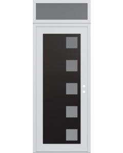 Diamond C5 36" x 96" white/white frosted Glass Panel black LHI with Transom frosted Glass