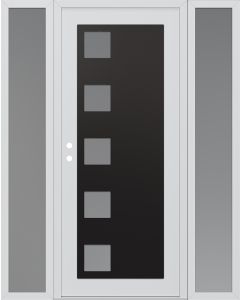 Diamond C5 64" x 80" white/white frosted Glass Panel black RHI with 2 Sidelites frosted Glass