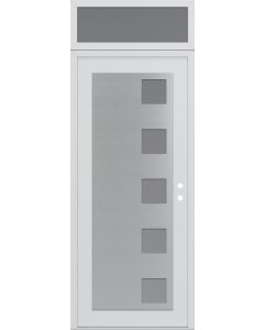 Diamond C5 36" x 96" white/white frosted Glass Panel stainless steel LHI with Transom frosted Glass