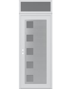 Diamond C5 36" x 96" white/white frosted Glass Panel stainless steel RHI with Transom frosted Glass