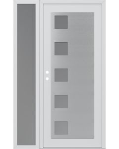 Diamond C5 52" x 80" white/white frosted Glass Panel stainless steel RHI with Sidelite frosted Glass