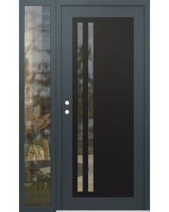 Diamond C6 50" x 80" anthracite/anthracite clear Glass Panel black RHI with Sidelite clear Glass