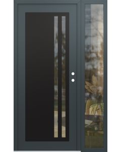 Diamond C6 50" x 80" anthracite/anthracite clear Glass Panel black LHI with Sidelite clear Glass