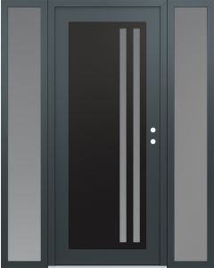 Diamond C6 68" x 80" anthracite/anthracite frosted Glass Panel black LHI with 2 Sidelites frosted Glass