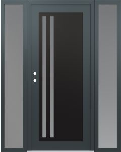 Diamond C6 68" x 80" anthracite/anthracite frosted Glass Panel black RHI with 2 Sidelites frosted Glass