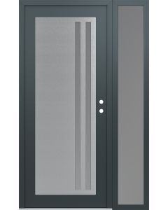 Diamond C6 52" x 80" anthracite/anthracite frosted Glass Panel stainless steel LHI with Sidelite frosted Glass