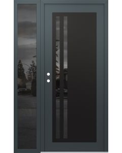 Diamond C6 50" x 80" anthracite/anthracite mirrored Glass Panel black RHI with Sidelite mirrored Glass