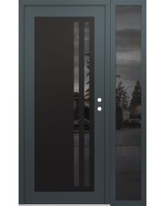 Diamond C6 50" x 80" anthracite/anthracite mirrored Glass Panel black LHI with Sidelite mirrored Glass