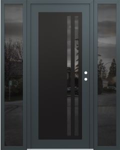 Diamond C6 60" x 80" anthracite/anthracite mirrored Glass Panel black LHI with 2 Sidelites mirrored Glass