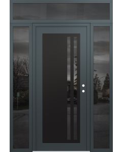 Diamond C6 60" x 96" anthracite/anthracite mirrored Glass Panel black LHI with 2 Sidelites and Transom mirrored Glass