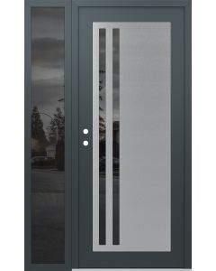 Diamond C6 50" x 80" anthracite/anthracite mirrored Glass Panel stainless steel RHI with Sidelite mirrored Glass
