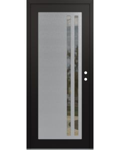 Diamond C6 36" x 80" black/black clear Glass Panel stainless steel LHI