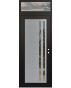 Diamond C6 36" x 96" black/black clear Glass Panel stainless steel LHI with Transom clear Glass