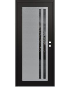 Diamond C6 36" x 80" black/black mirrored Glass Panel stainless steel LHI