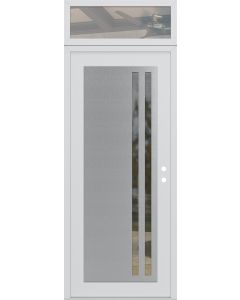 Diamond C6 36" x 96" white/white clear Glass Panel stainless steel LHI with Transom clear Glass