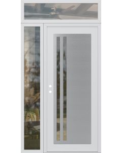 Diamond C6 50" x 96" white/white clear Glass Panel stainless steel RHI with Sidelite and Transom clear Glass
