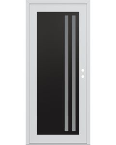 Diamond C6 36" x 80" white/white frosted Glass Panel black LHI