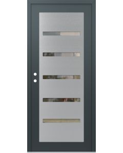 Diamond C7 36" x 80" anthracite/anthracite clear Glass Panel stainless steel RHI