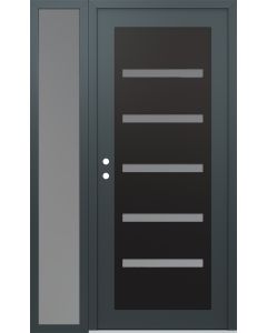 Diamond C7 50" x 80" anthracite/anthracite frosted Glass Panel black RHI with Sidelite frosted Glass