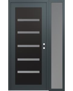 Diamond C7 50" x 80" anthracite/anthracite frosted Glass Panel black LHI with Sidelite frosted Glass