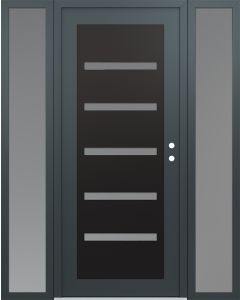 Diamond C7 68" x 80" anthracite/anthracite frosted Glass Panel black LHI with 2 Sidelites frosted Glass