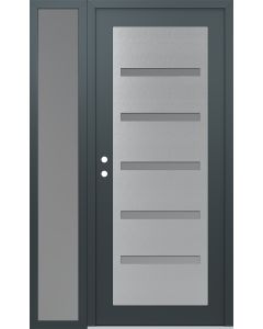 Diamond C7 50" x 80" anthracite/anthracite frosted Glass Panel stainless steel RHI with Sidelite frosted Glass