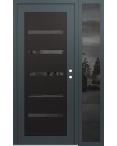 Diamond C7 52" x 80" anthracite/anthracite mirrored Glass Panel black LHI with Sidelite mirrored Glass