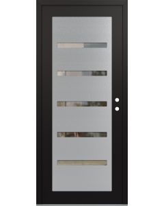 Diamond C7 36" x 80" black/black clear Glass Panel stainless steel LHI