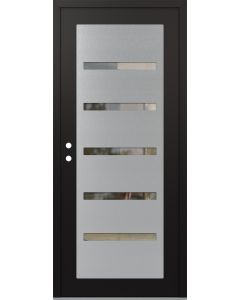 Diamond C7 36" x 80" black/black clear Glass Panel stainless steel RHI