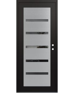 Diamond C7 36" x 80" black/black mirrored Glass Panel stainless steel LHI