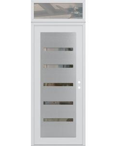 Diamond C7 36" x 96" white/white clear Glass Panel stainless steel LHI with Transom clear Glass