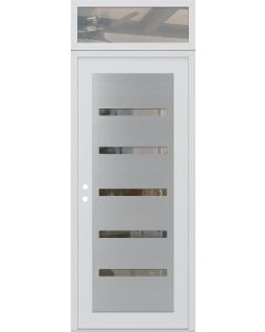 Diamond C7 36" x 96" white/white clear Glass Panel stainless steel RHI with Transom clear Glass