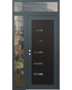 Diamond C8 52" x 96" anthracite/anthracite clear Glass Panel black RHI with Sidelite and Transom clear Glass