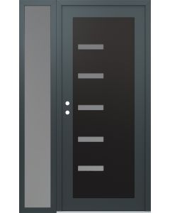 Diamond C8 50" x 80" anthracite/anthracite frosted Glass Panel black RHI with Sidelite frosted Glass