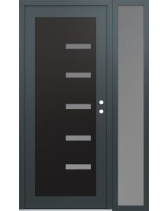 Diamond C8 50" x 80" anthracite/anthracite frosted Glass Panel black LHI with Sidelite frosted Glass