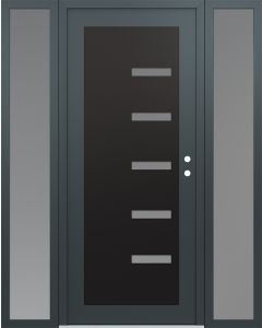 Diamond C8 68" x 80" anthracite/anthracite frosted Glass Panel black LHI with 2 Sidelites frosted Glass