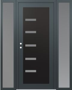 Diamond C8 68" x 80" anthracite/anthracite frosted Glass Panel black RHI with 2 Sidelites frosted Glass