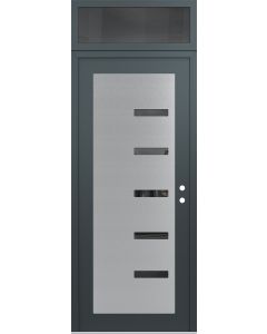 Diamond C8 36" x 96" anthracite/anthracite mirrored Glass Panel stainless steel LHI with Transom mirrored Glass