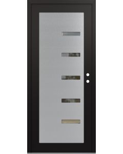 Diamond C8 36" x 80" black/black clear Glass Panel stainless steel LHI