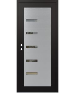 Diamond C8 36" x 80" black/black clear Glass Panel stainless steel RHI