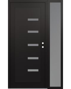 Diamond C8 48" x 80" black/white frosted Glass Panel black LHI with Sidelite frosted Glass