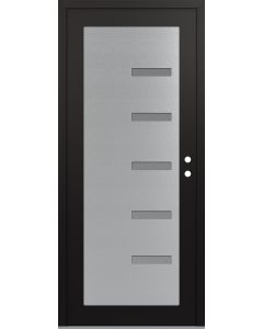 Diamond C8 36" x 80" black/white frosted Glass Panel stainless steel LHI