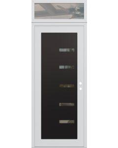 Diamond C8 36" x 96" white/white clear Glass Panel black LHI with Transom clear Glass