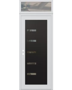 Diamond C8 36" x 96" white/white clear Glass Panel black RHI with Transom clear Glass
