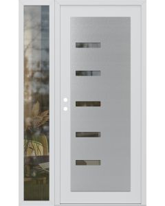 Diamond C8 50" x 80" white/white clear Glass Panel stainless steel RHI with Sidelite clear Glass