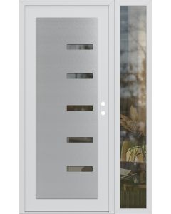 Diamond C8 50" x 80" white/white clear Glass Panel stainless steel LHI with Sidelite clear Glass